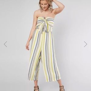 NWOT Strapless Striped Wide Leg Jumpsuit